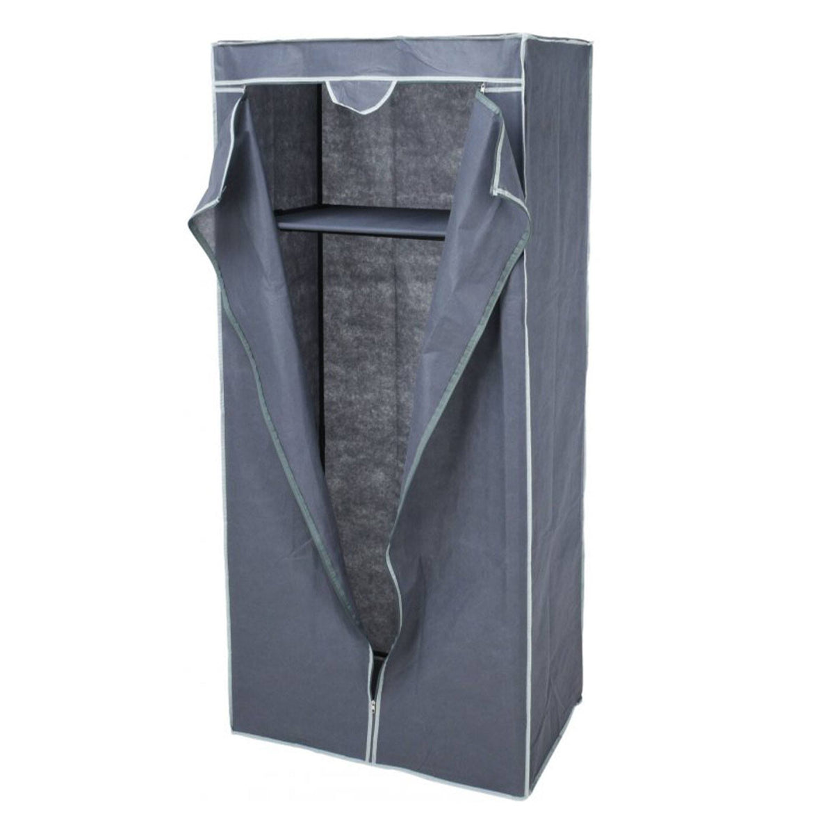 Armario de lona gris oscuro 75x46x160cm para organización