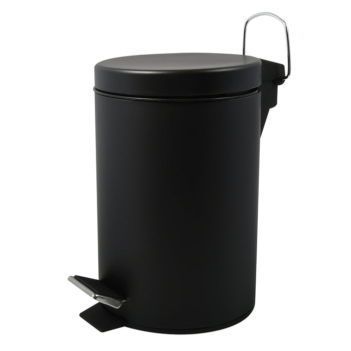 Papelera de baño en acero 3L color negro