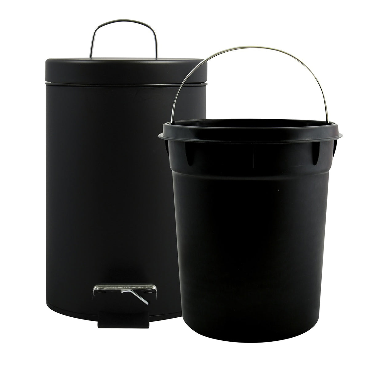 Papelera de baño en acero 3L color negro (6)