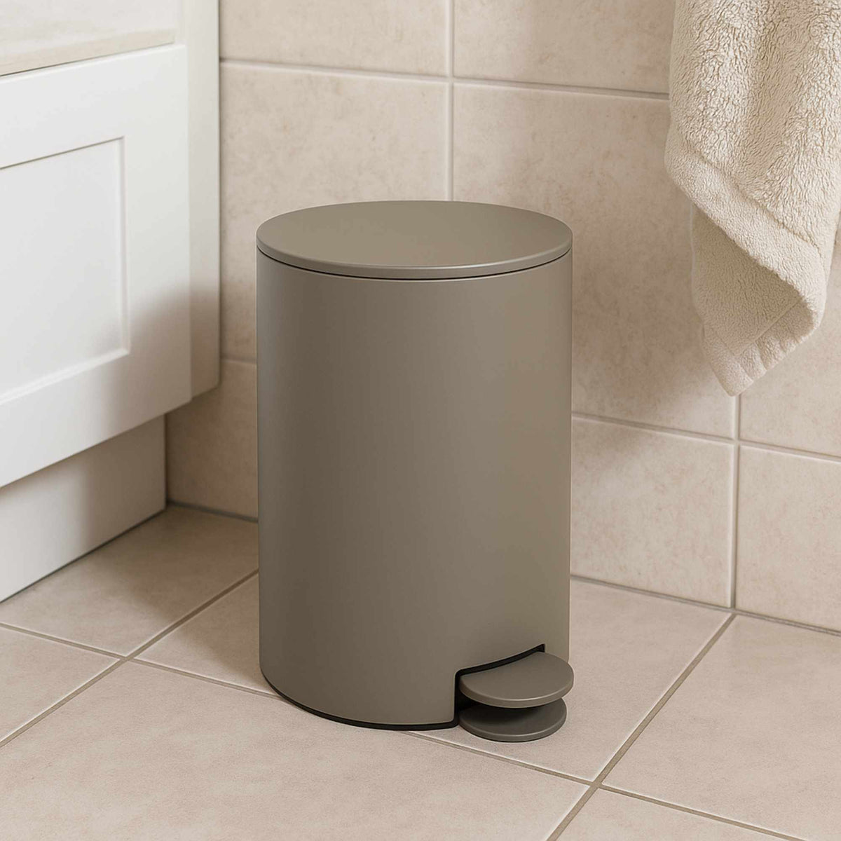 Cubo de basura con pedal 3L color topo (4)