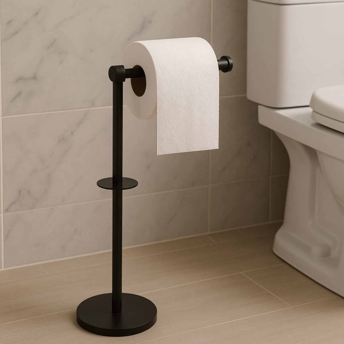 Portarrollos papel higiénico inox negro mate 15x60x15cm (3)