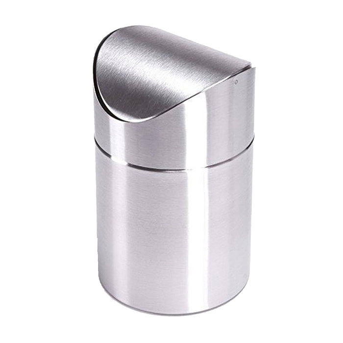 Cubo de basura acero inoxidable con tapa 1,5L 12x17cm