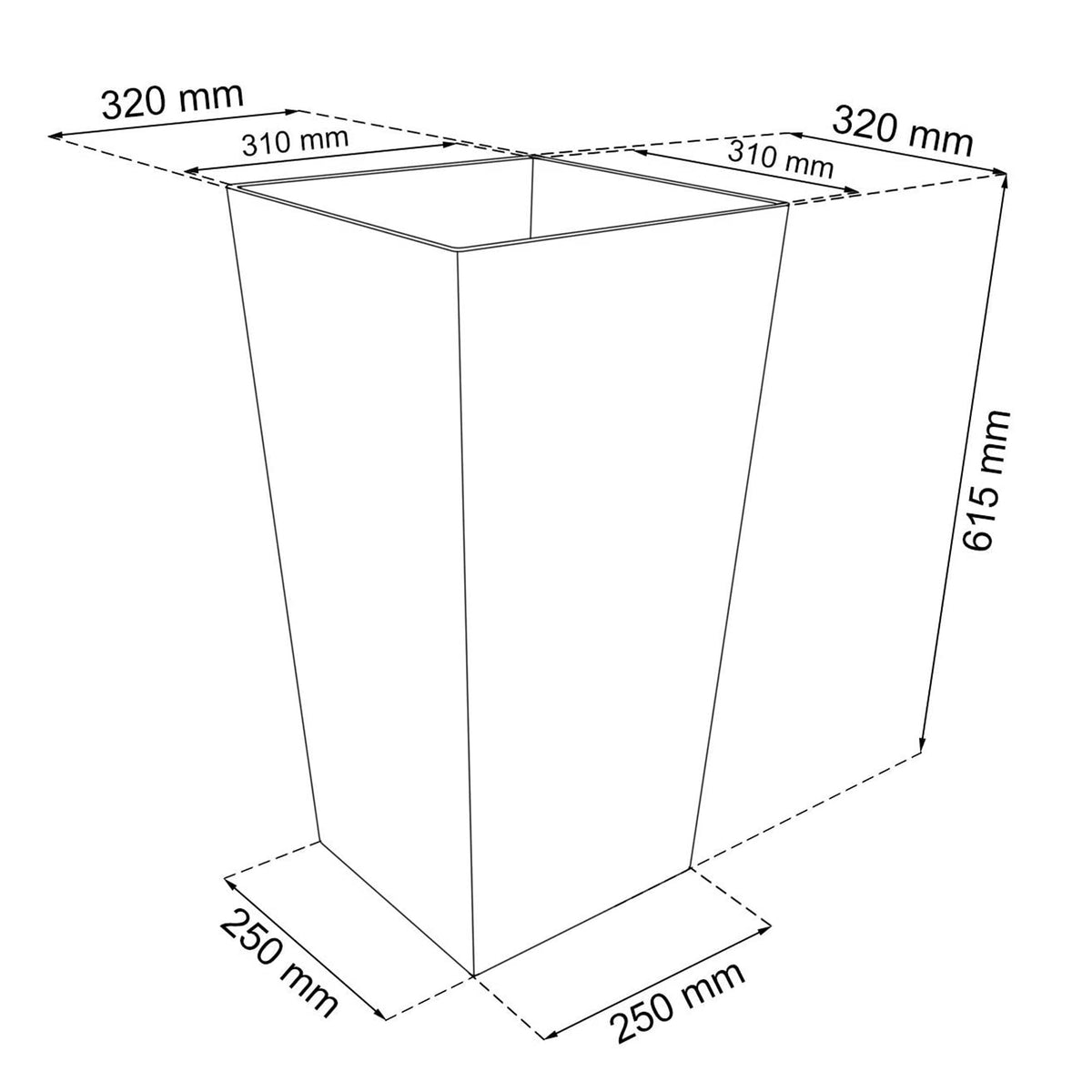 Maceta alta Urbi plástico 32,5x32,5x61 cm 49L antracita (4)
