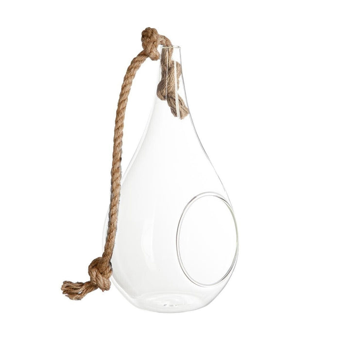 Gota de vidrio con cuerda decorativa H.25cm