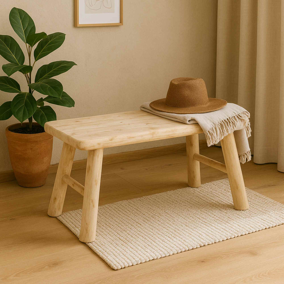 Banco de madera Woody 70x26x31cm (3)