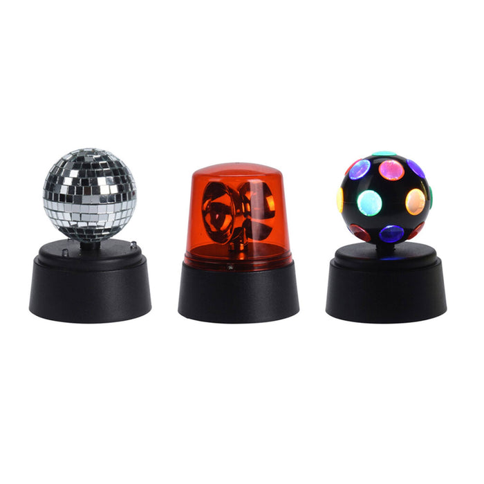 Set luces discoteca LED discobal bola espejo giratoria