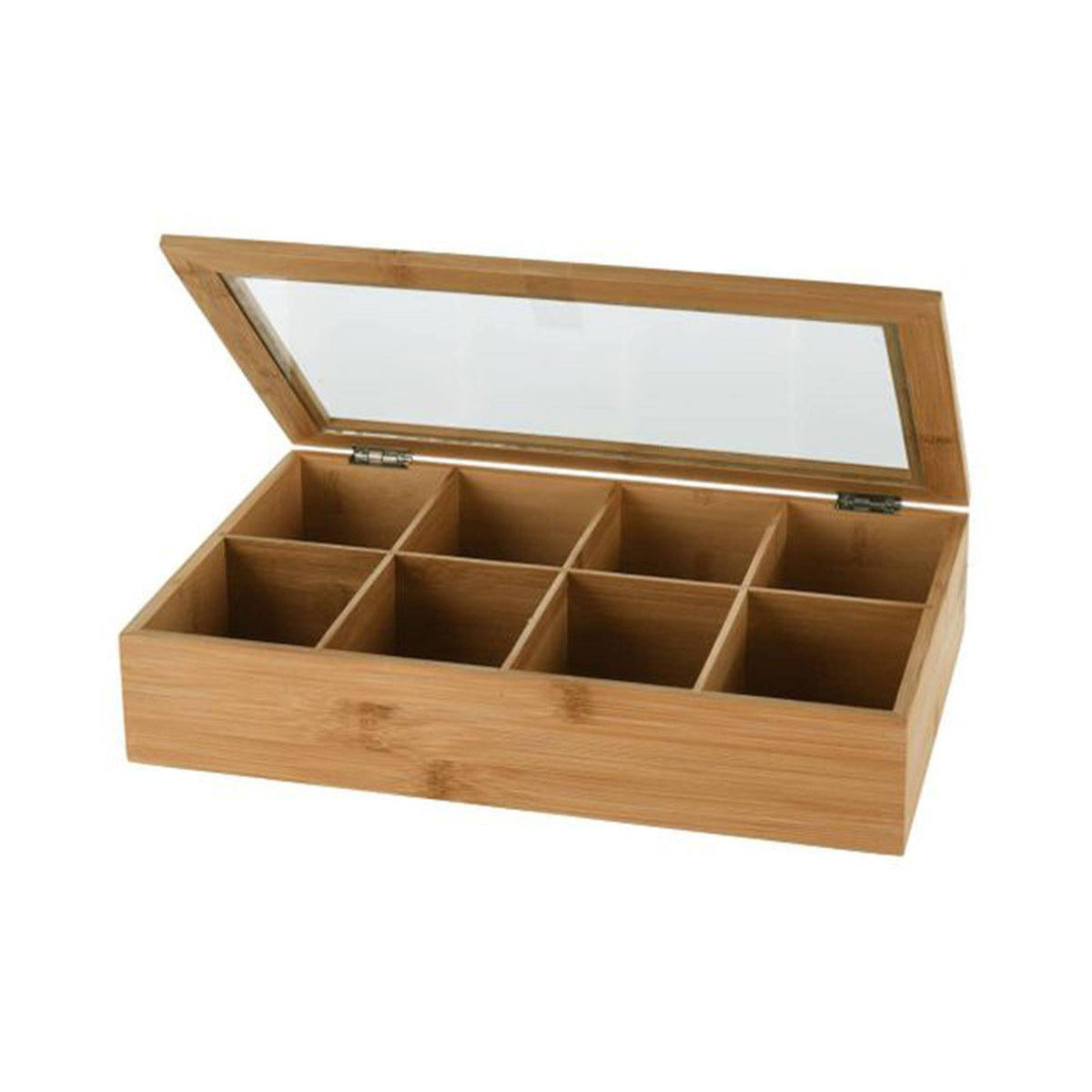 Organizador de té de bambú 8 compartimentos diseño natural (5)