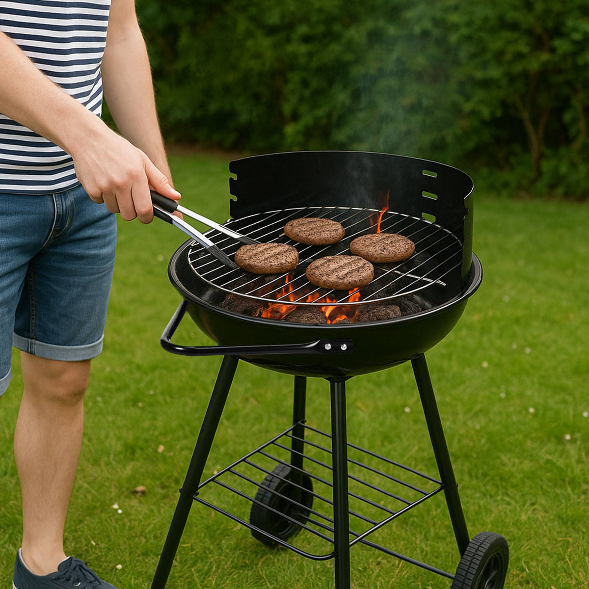 Parrilla carbón para barbacoa Ø40cm compacta con acces (3)
