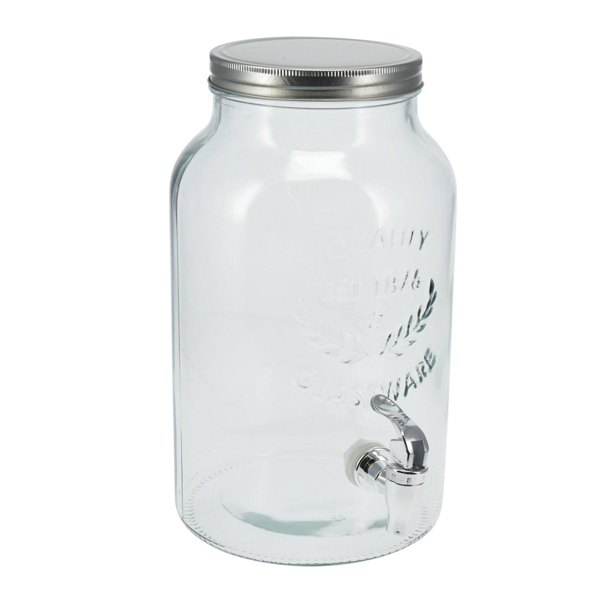 Dispensador de bebidas vidrio 5500ml con tapa metálica