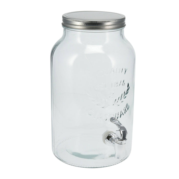 Dispensador de bebidas vidrio 5500ml con tapa metálica