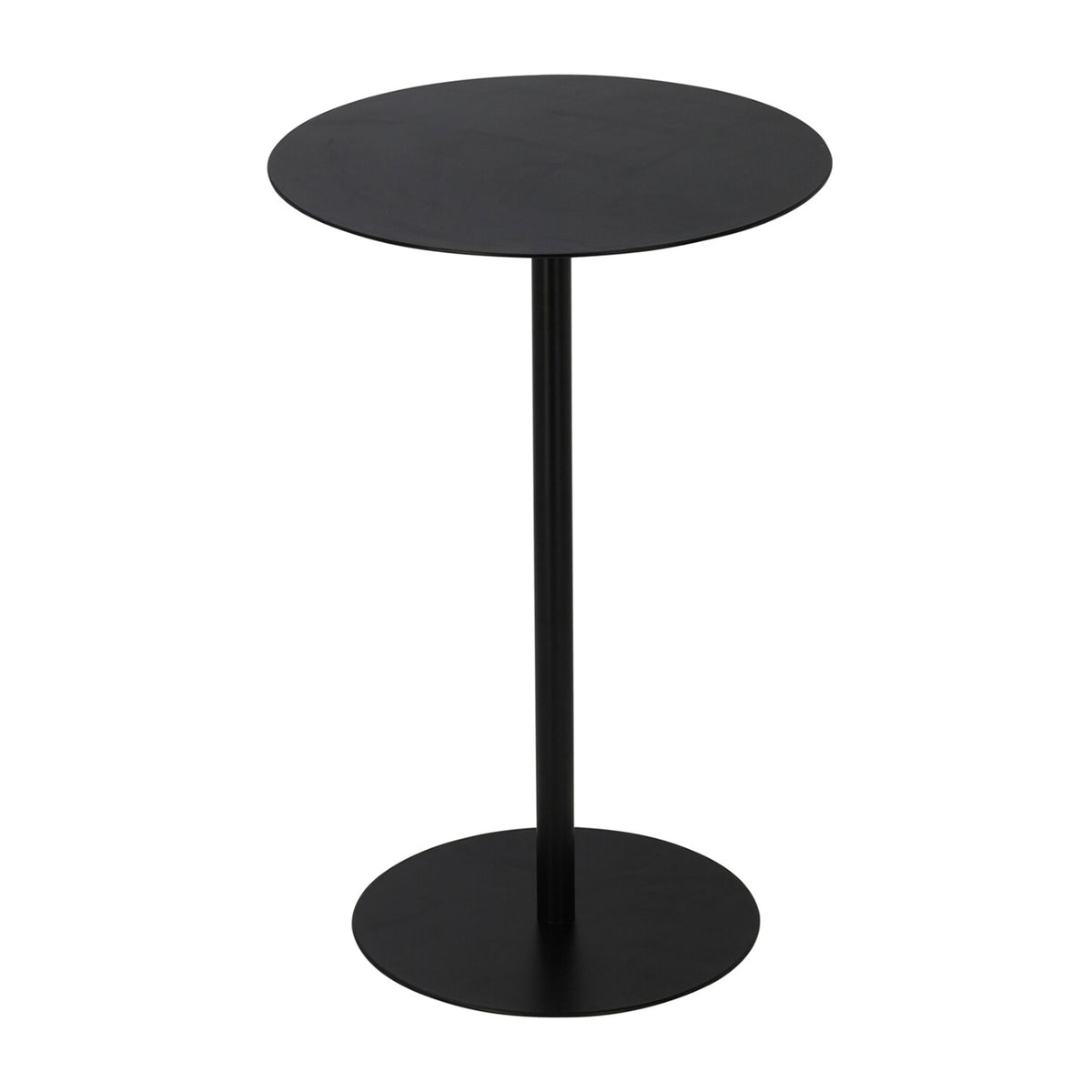 Mesa auxiliar redonda de hierro color negro 35x35x53cm