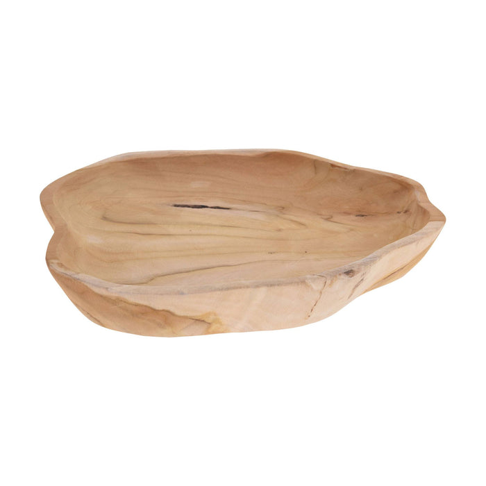 Cuenco de madera de raíz de teca 30x30x4cm