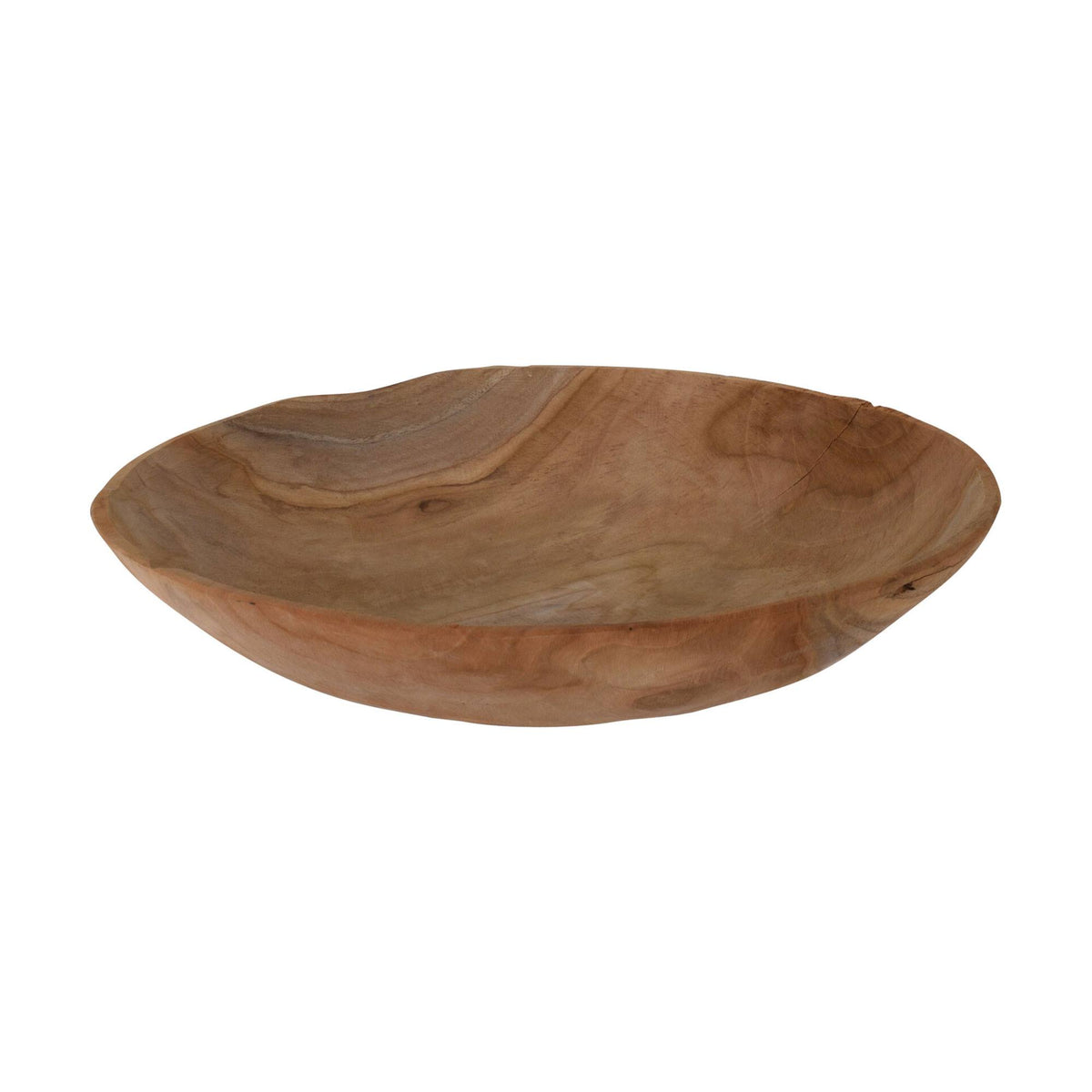 Cuenco redondo de madera de teca Ø40x9cm