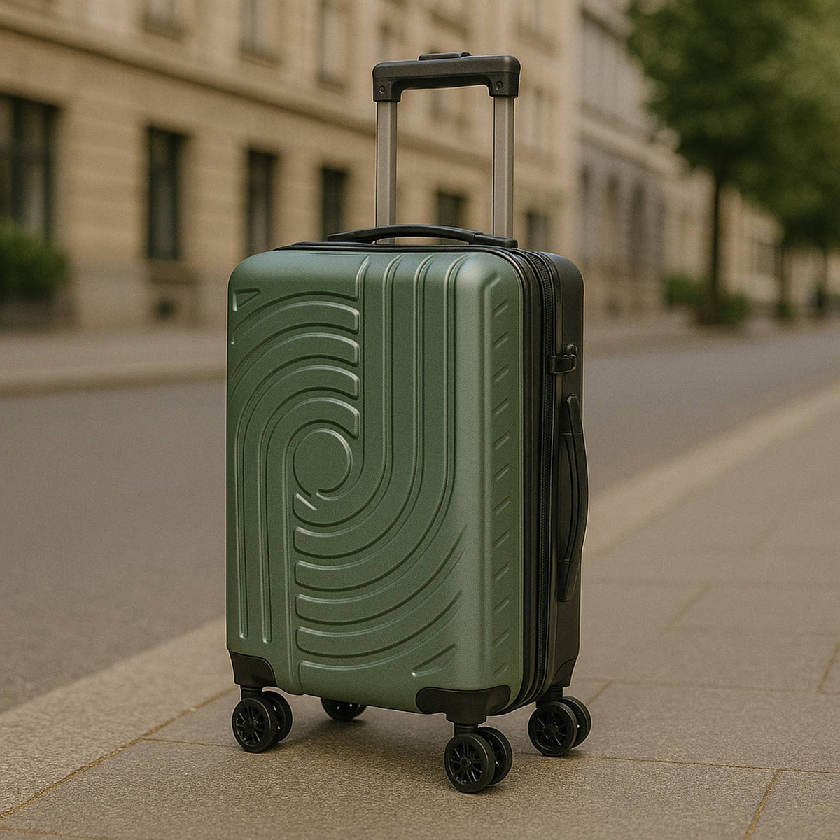 Maleta 20'' 38L ABS Verde-Negro 4 ruedas 55x33x21cm (3)