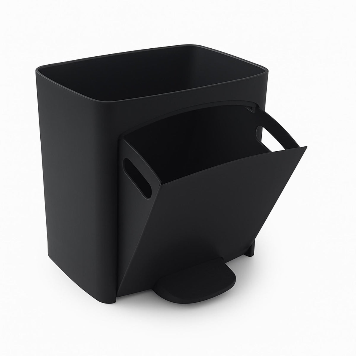 Cubo reciclaje 70L 2 compartimentos vertical Negro 76cm (10)