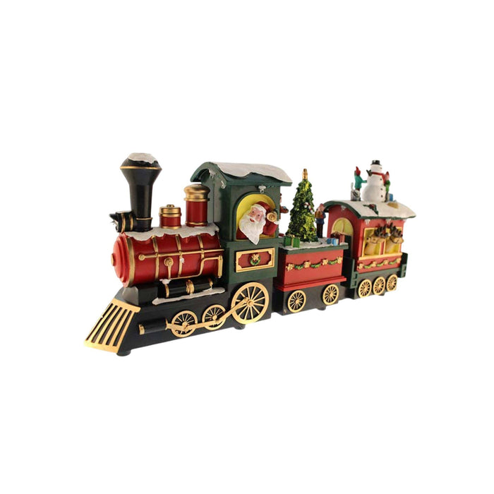 Tren Santa decorativo navideño con movimiento luces LED y música