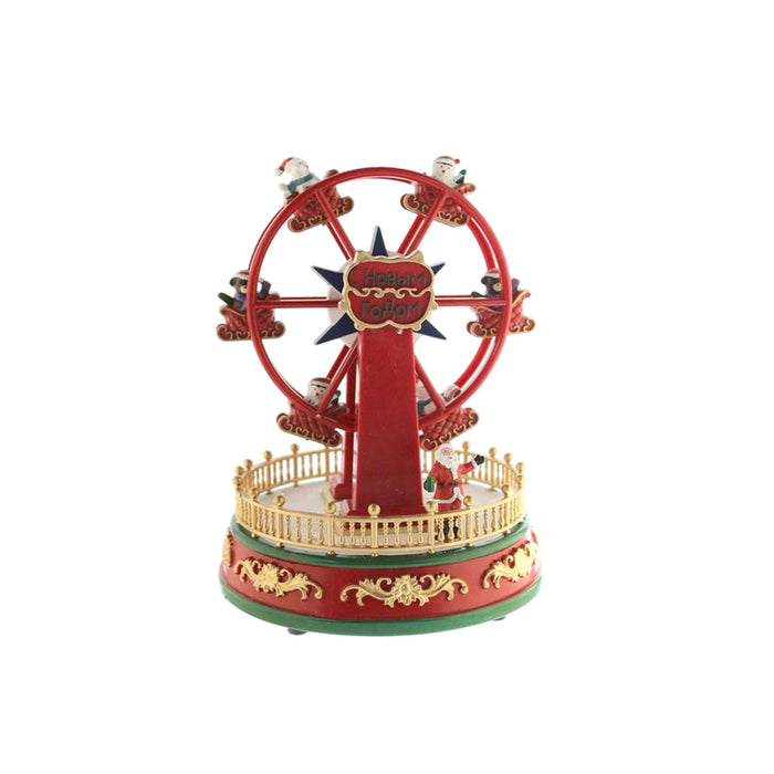 Noria Santa decorativo navideño con movimiento luces LED y música