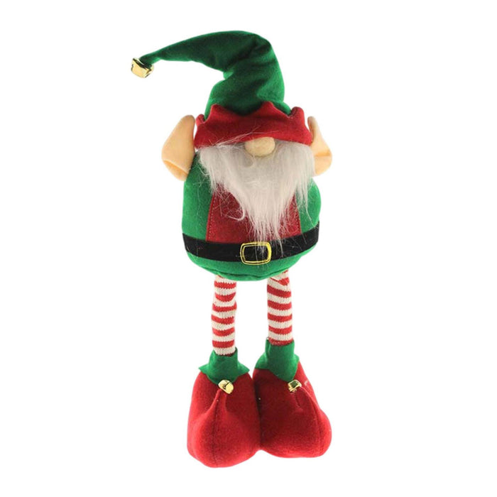 Figura decorativa Santa extensible de pie verde H.45cm