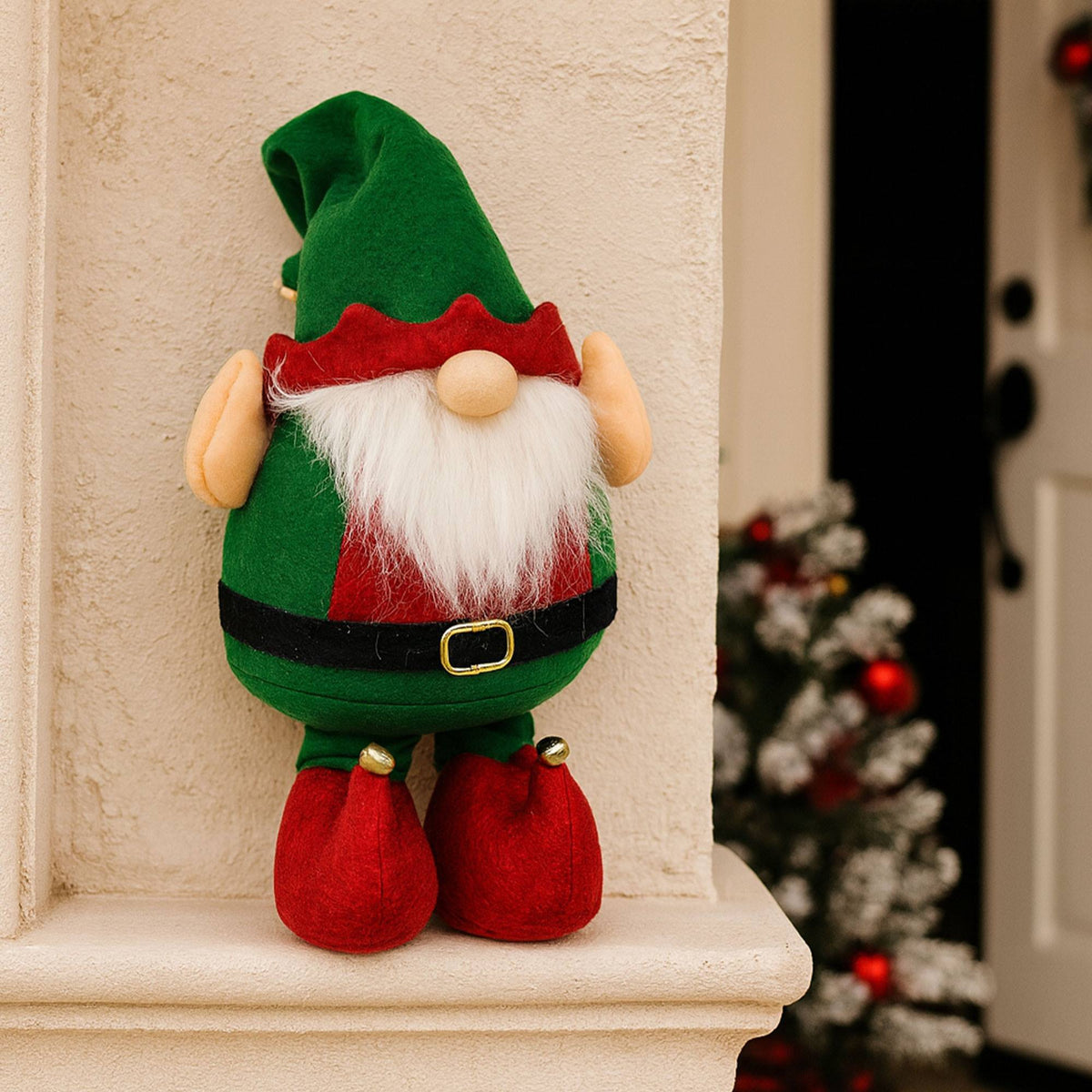 Figura decorativa Santa de pie verde H.46cm (3)