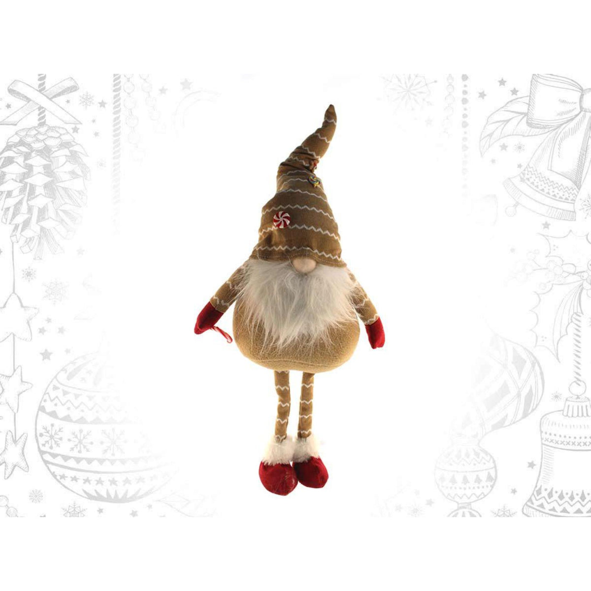 Gnomo de pie decorativo navideño con sombrero estilo nórdico (4)