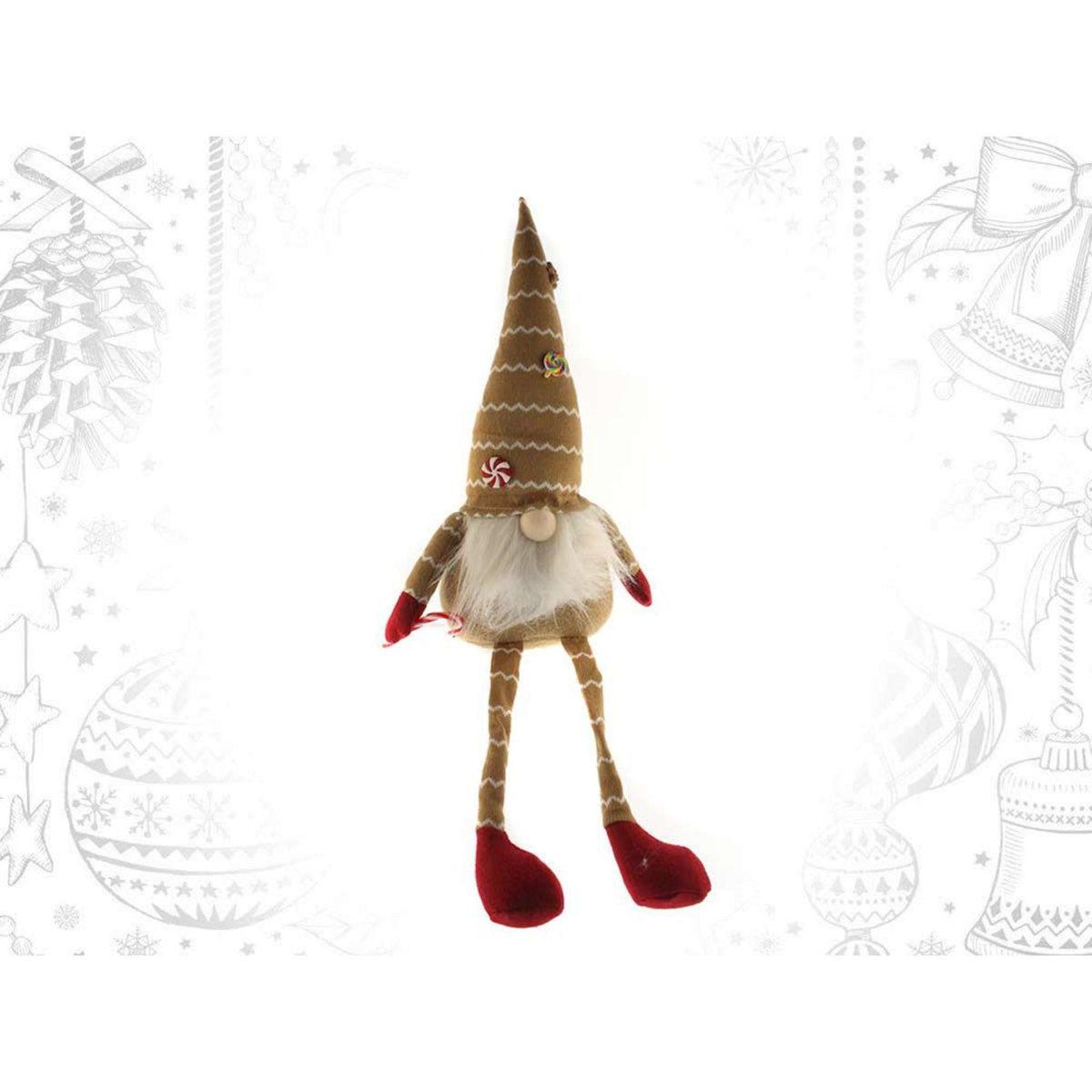 Gnomo pies largos decorativo navideño con sombrero estilo nórdico (4)