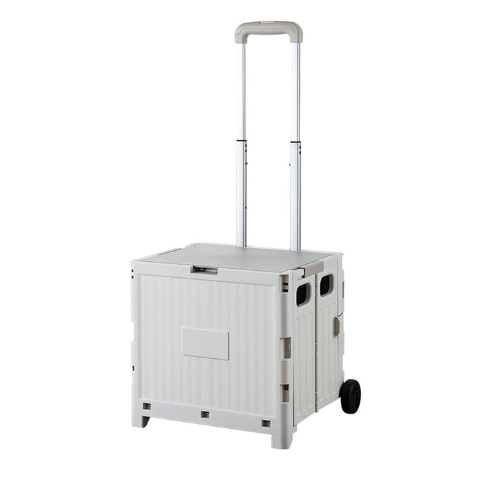 Carrito de almacenaje plegable 2 ruedas gris 32L 38x34x85,5cm