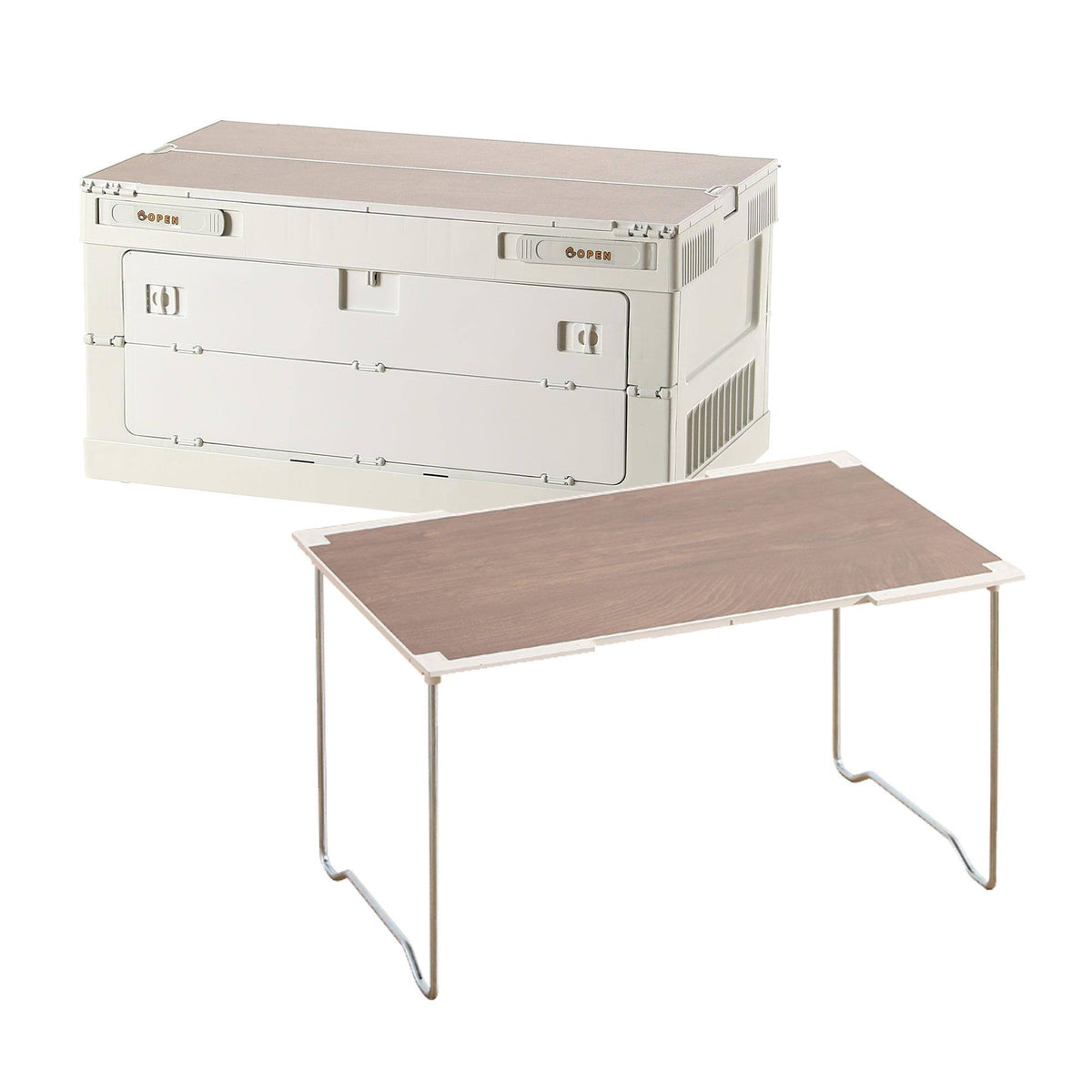 Caja camping 3 en 1 patas plegables Blanco 59x36x32cm (11)