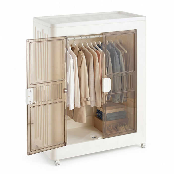 Armario plegable con ruedas 1 compartimento blanco 75x43,5x96,5cm