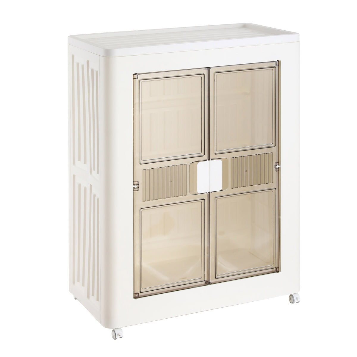 Armario plegable con ruedas 1 compartimento blanco 75x43,5x96,5cm (12)