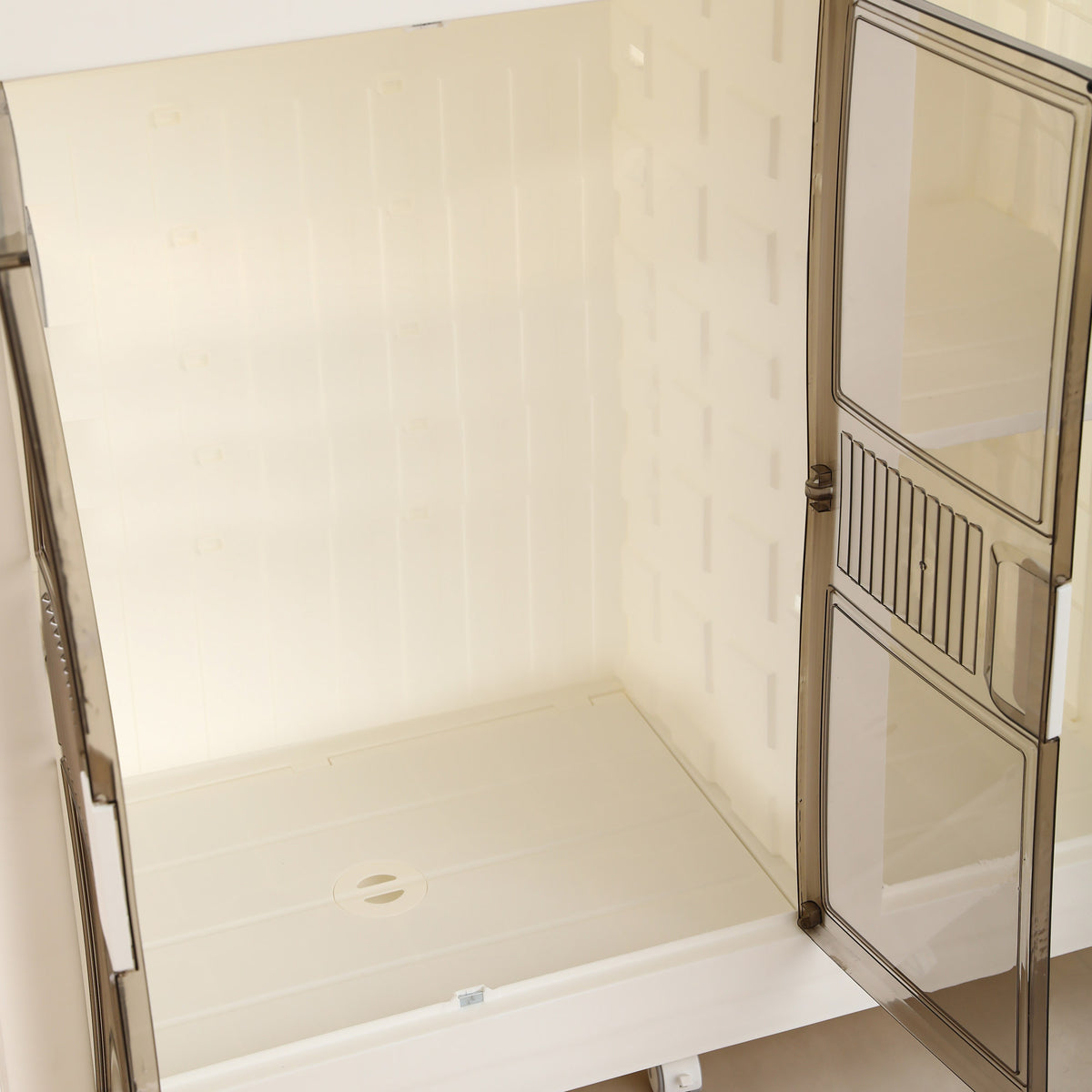 Armario plegable 2 compartimentos con ruedas Blanco 100cm (11)