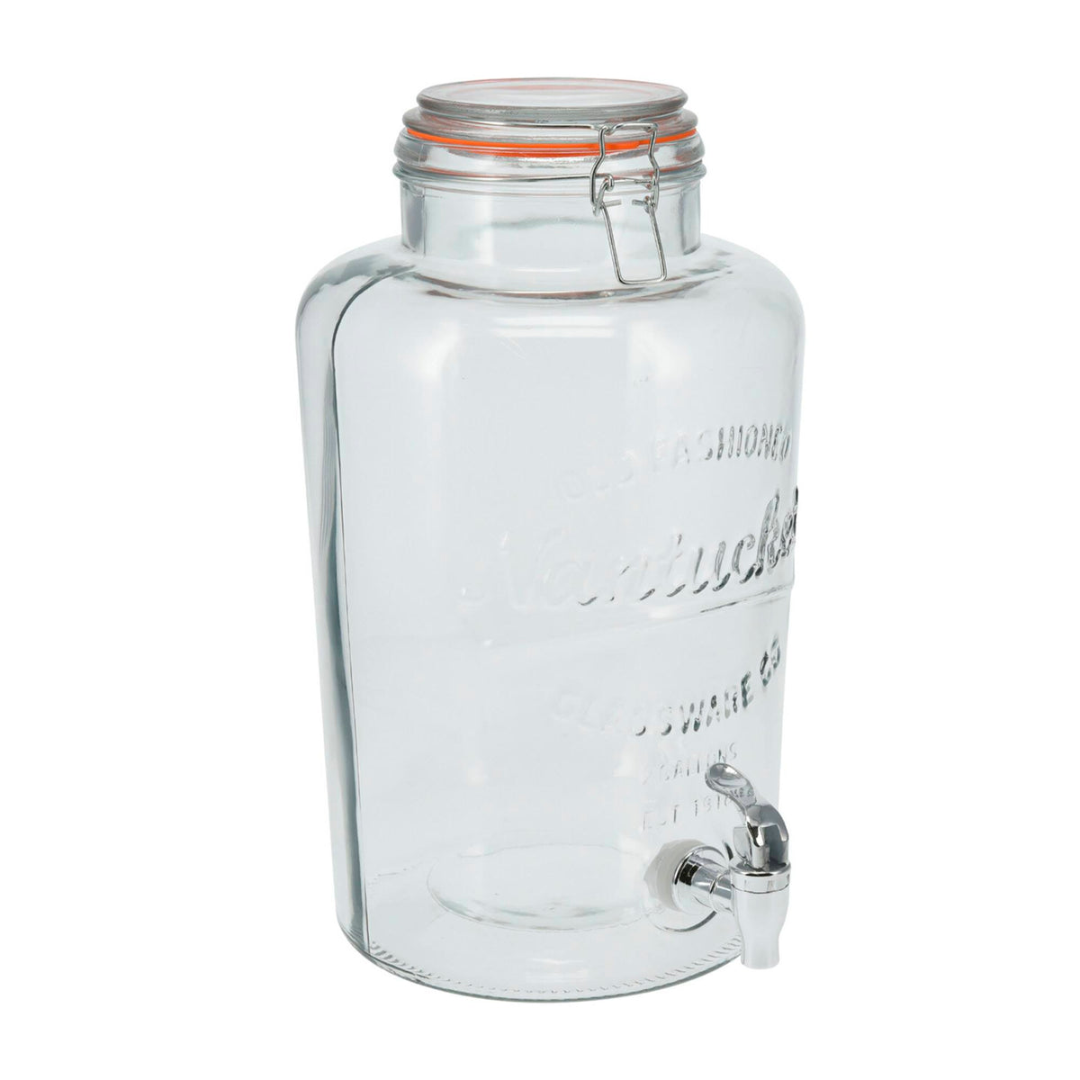 Dispensador de bebidas 8L vidrio con tapa Ø20,7x36cm