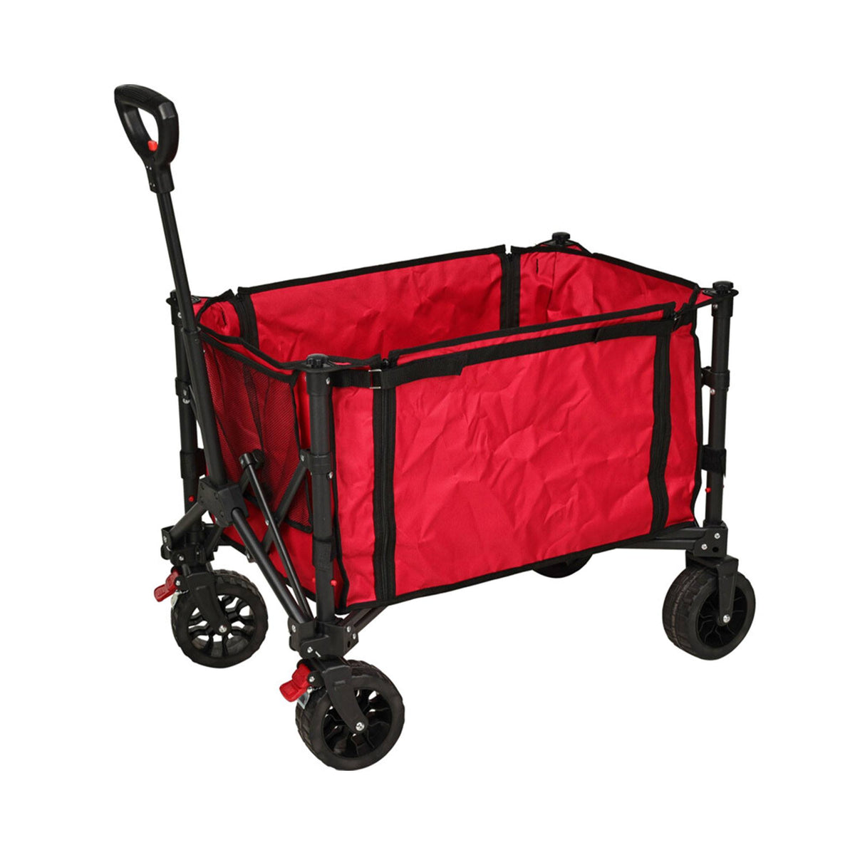 Carrito playa plegable 120L acero Rojo carga máx 80kg