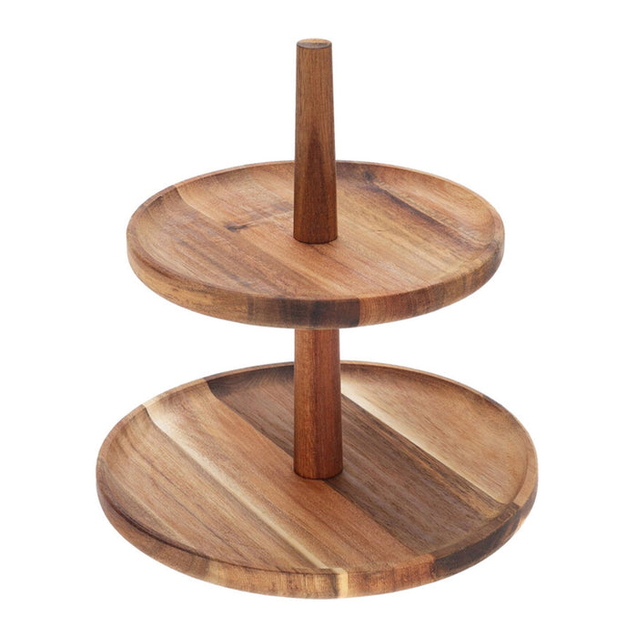 Soporte de comida 2 niveles madera de acacia H.23cm