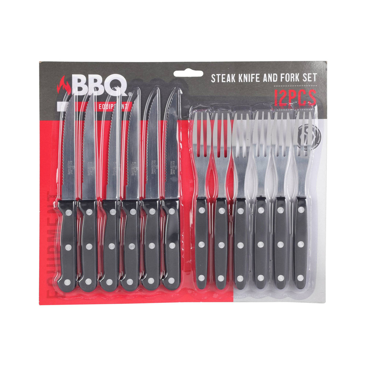 Juego 12 pzs cuchillos y tenedores carne inox negro (3)