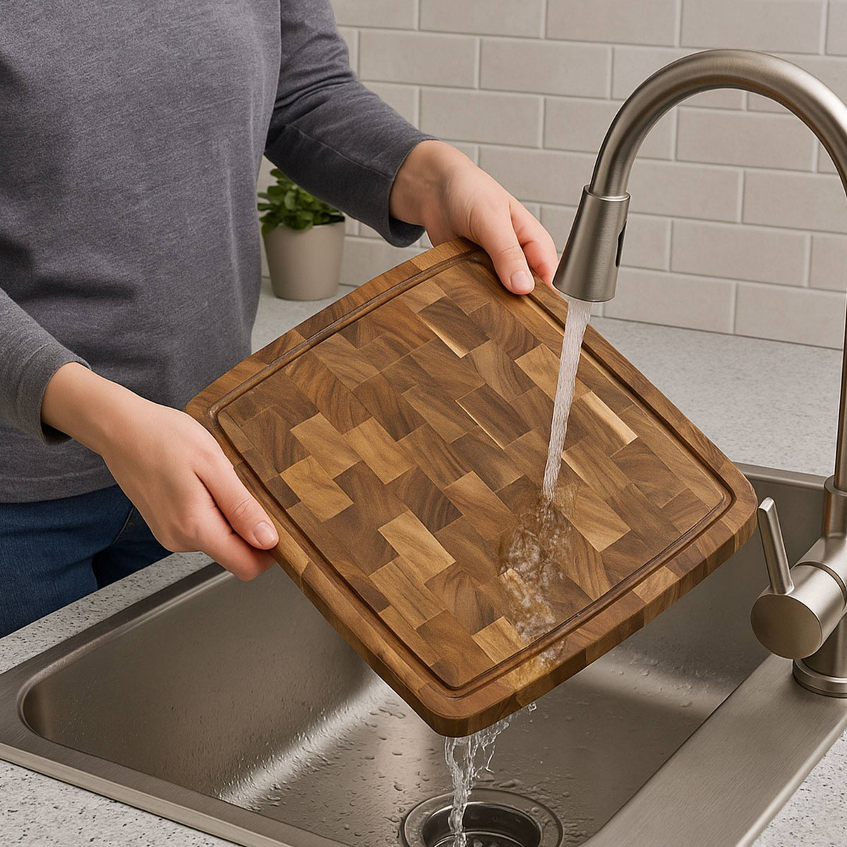 Tabla de cortar madera de acacia 46x36x3,2cm (5)