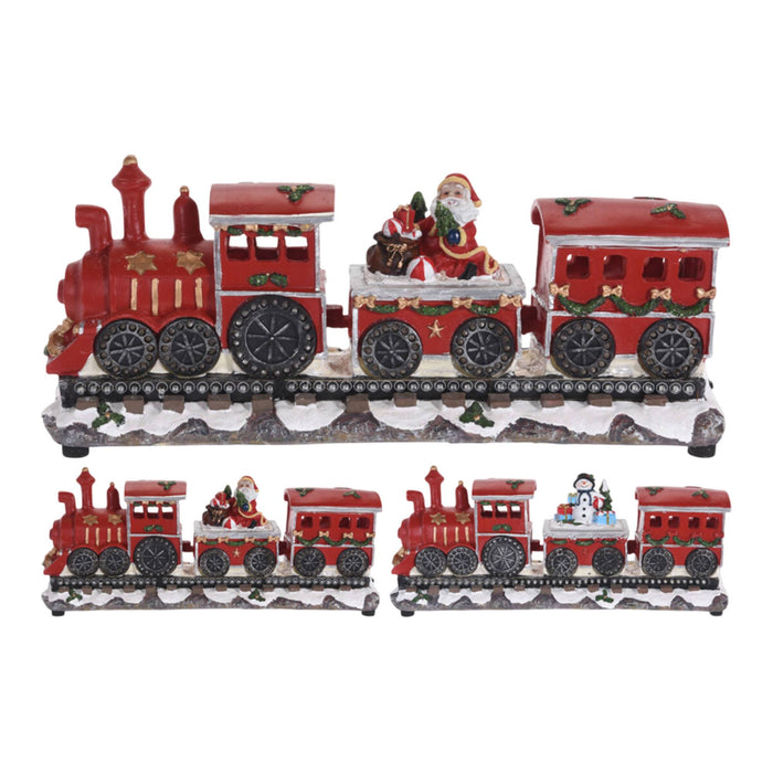 Tren navideño decorativo 3 vagones LED 39x11x17cm