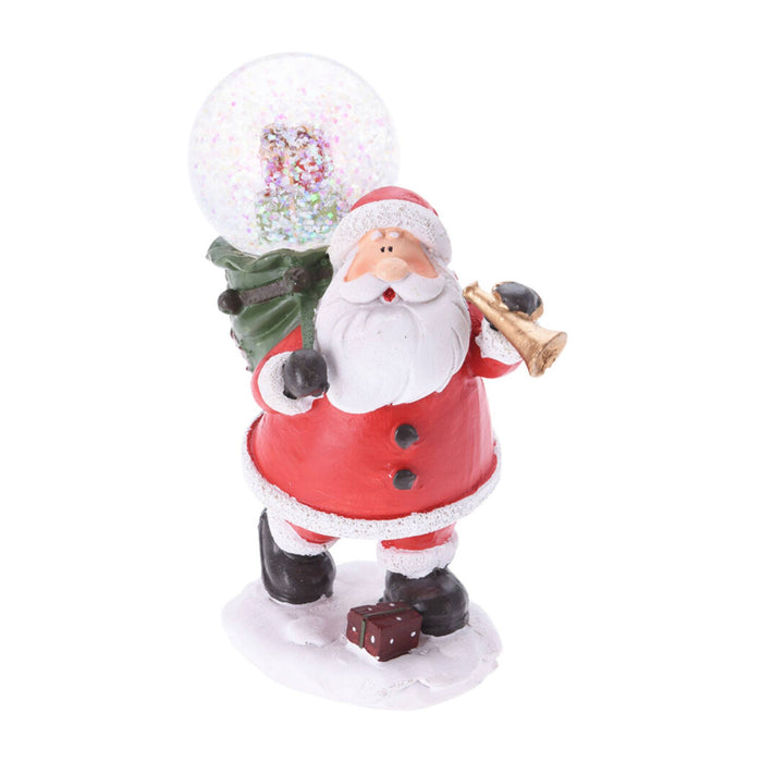 Figura Papá Noel con bola de nieve 9,5x5,5x13cm surtido