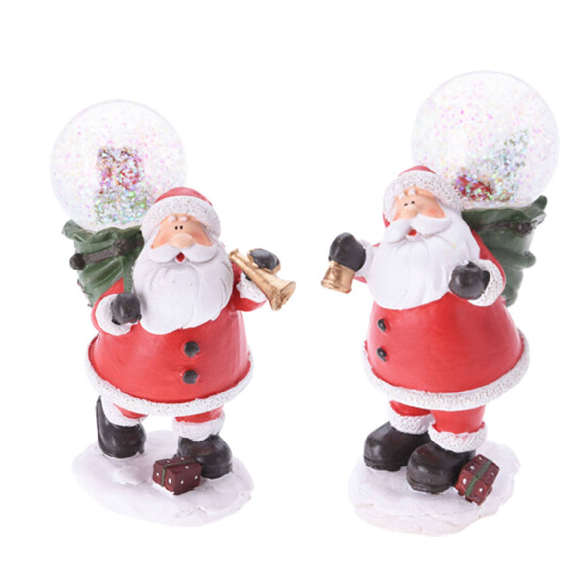Figura Papá Noel con bola de nieve 9,5x5,5x13cm surtido (3)