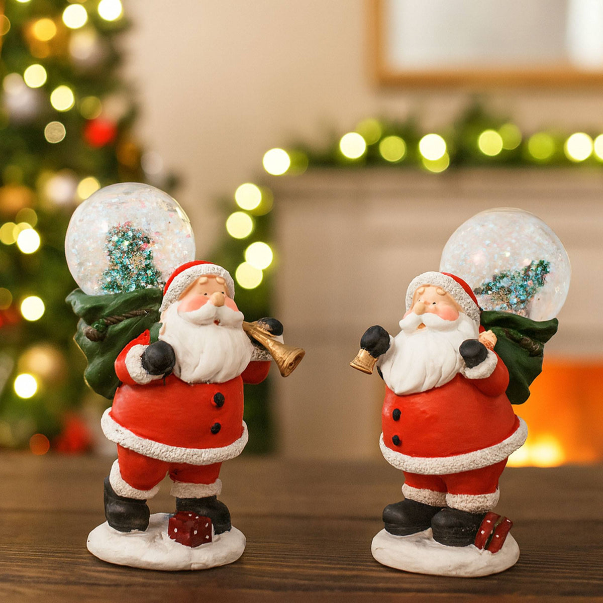 Figura Papá Noel con bola de nieve 9,5x5,5x13cm surtido (4)