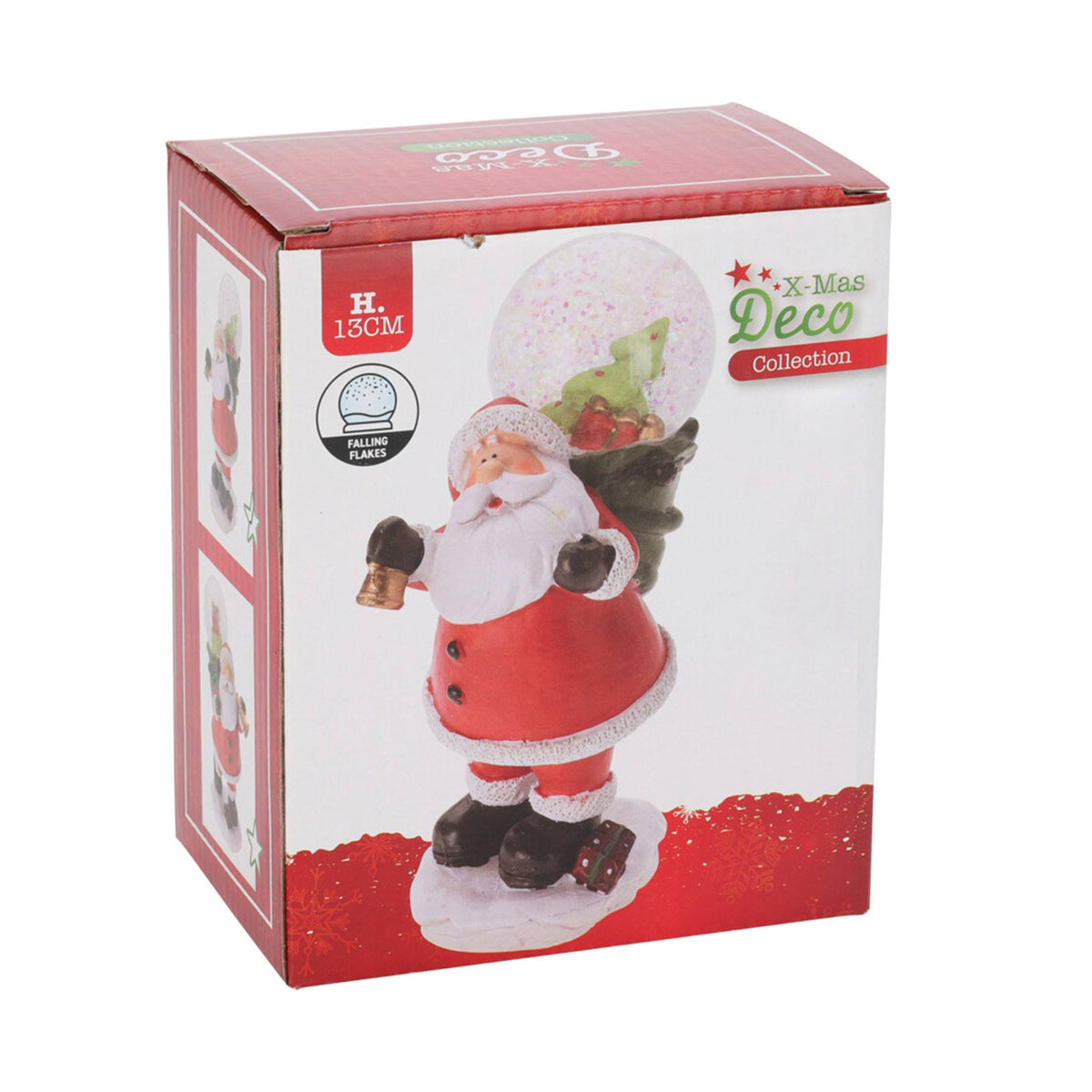 Figura Papá Noel con bola de nieve 9,5x5,5x13cm surtido (6)