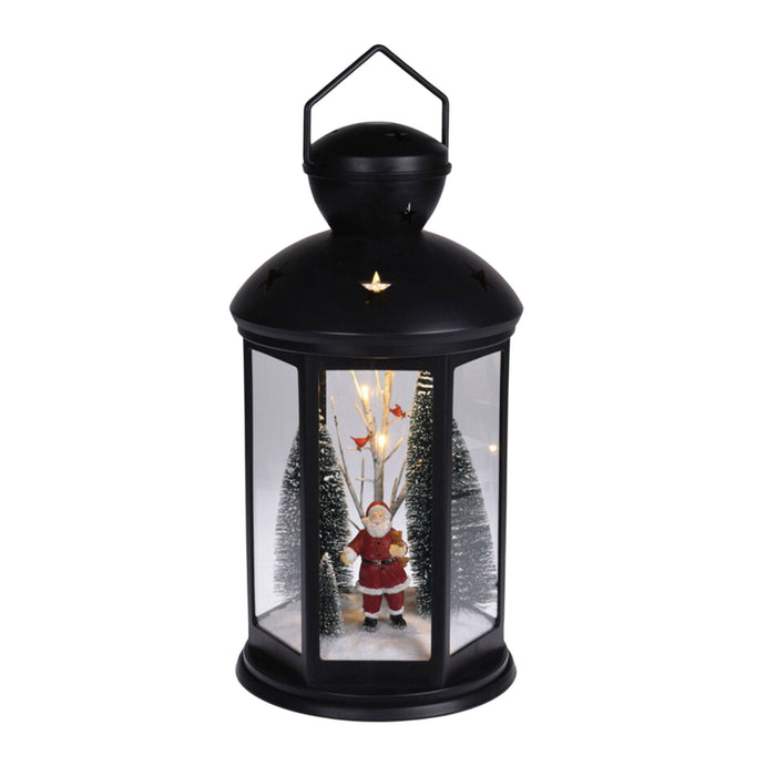 Farol navideño escena interior LED blanco cálido 43cm