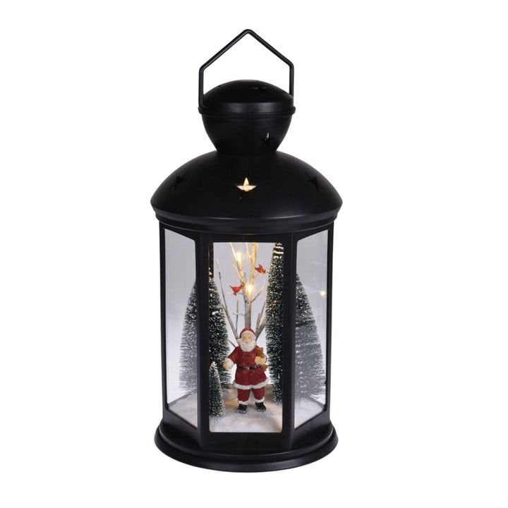 Farol navideño escena interior LED blanco cálido 43cm