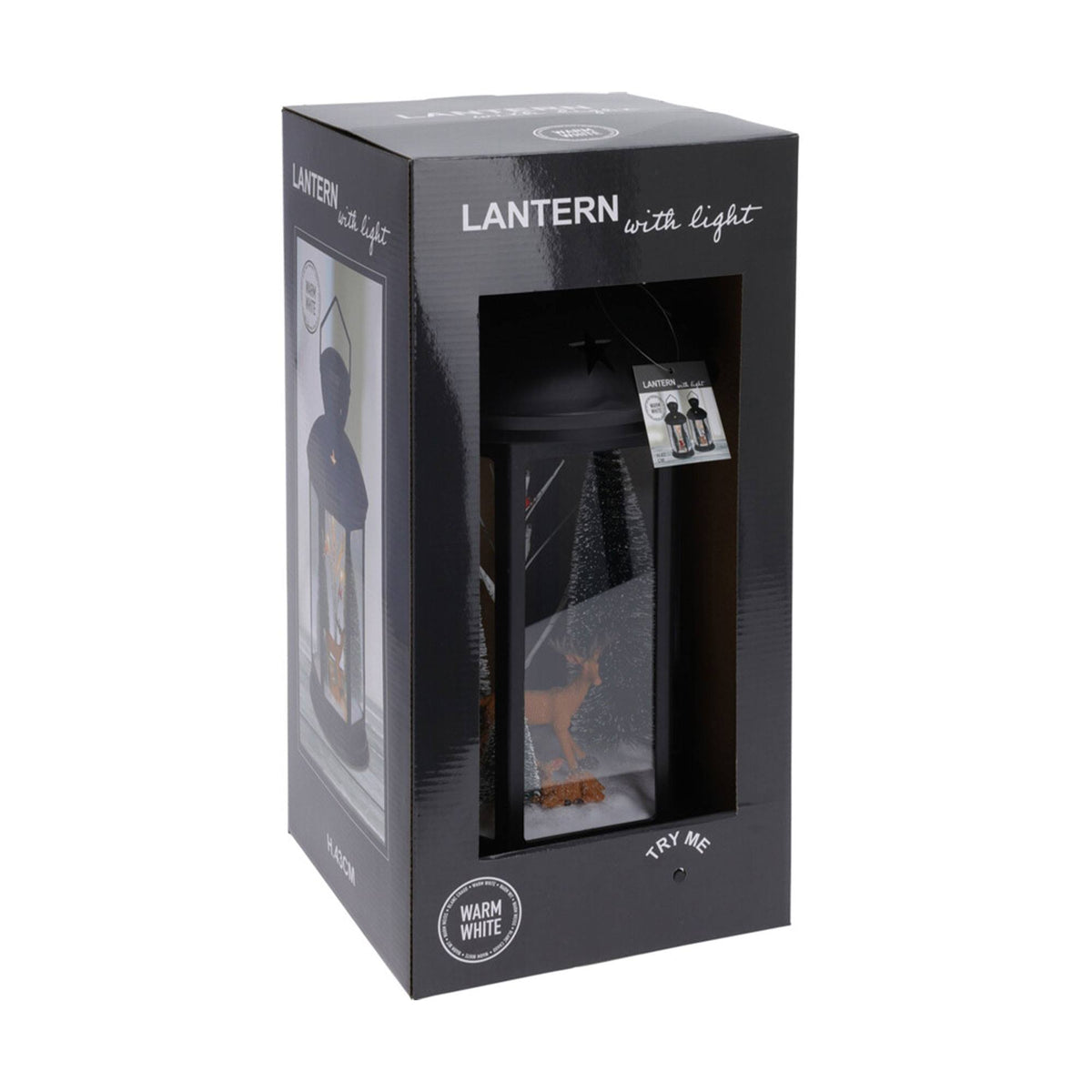 Farol navideño escena interior LED blanco cálido 43cm (6)