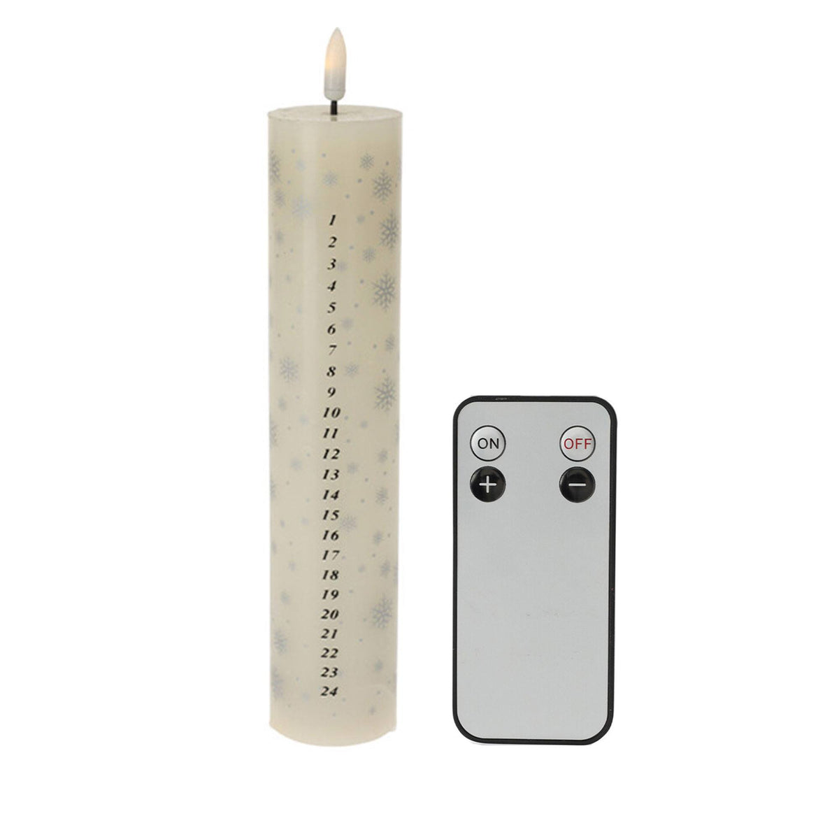 Vela adviento LED control remoto llama cálida Ø5x25cm