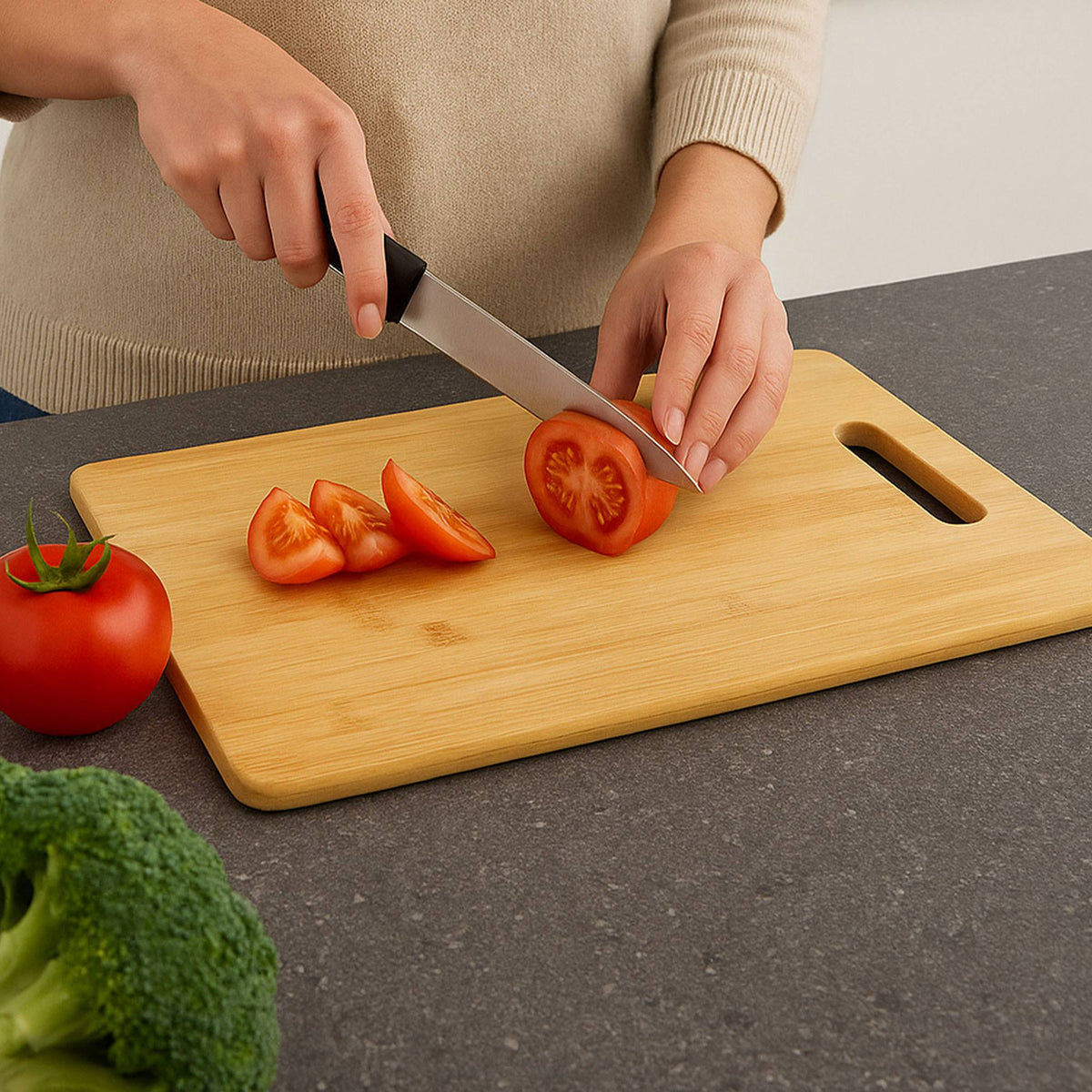 Juego de cuchillos de cocina 7 pzs acero inoxidable mangos negros (4)
