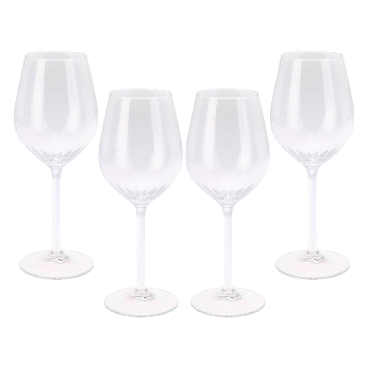 Juego 4 copas de vino 380ml diseño de rayas Ø6x22cm