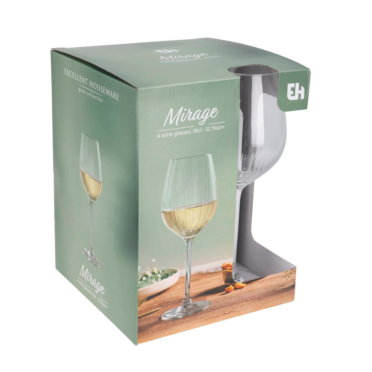 Juego 4 copas de vino 380ml diseño de rayas Ø6x22cm (5)