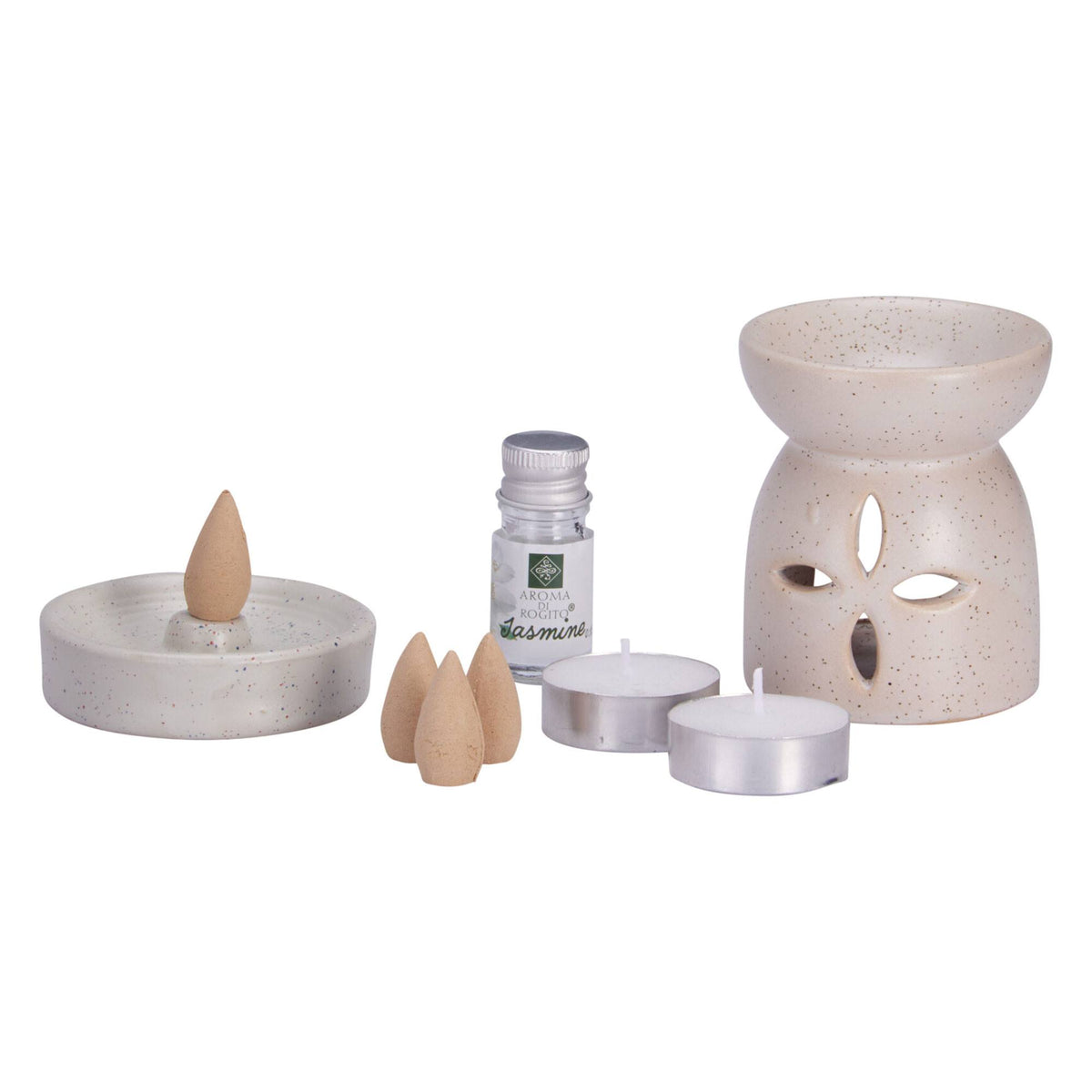 Set quemador de aceite dolomita 9 pzs 4 colores surtido