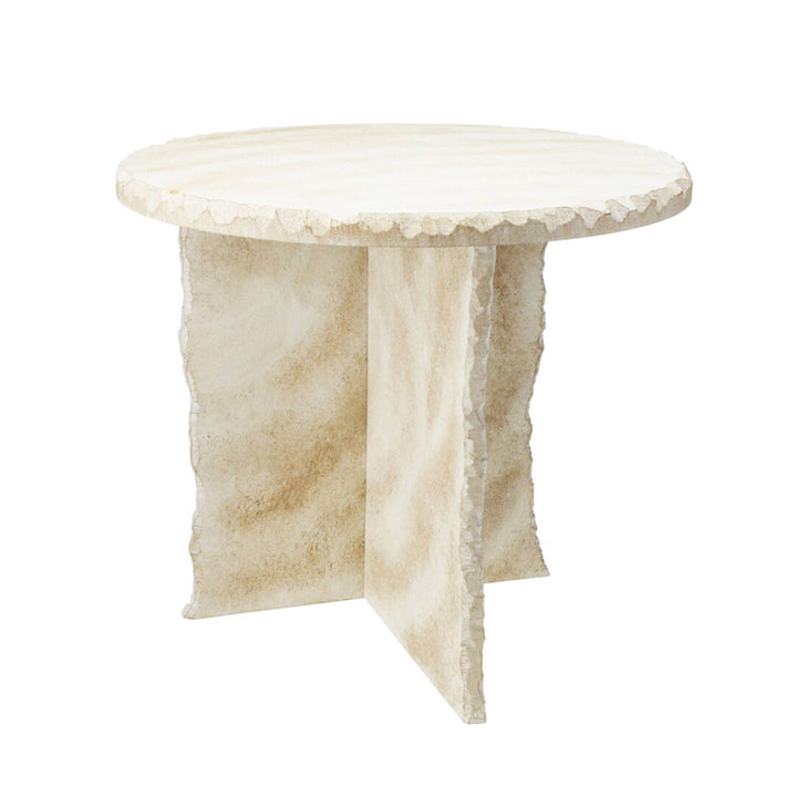 Mesa auxiliar de MDF acabado aspecto mármol 40x35x40cm
