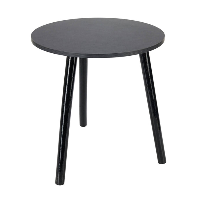 Mesa auxiliar Ø40x41cm MDF con patas pino acabado negro